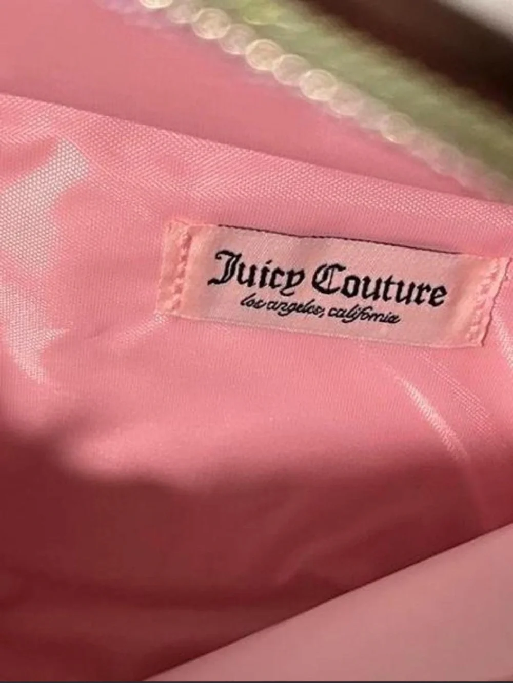 Juicy Couture Pink Velvet Cosmetic Pouch with Gold Logo